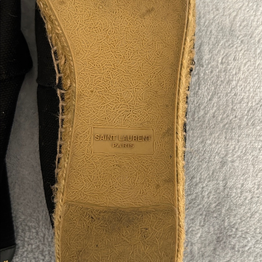 Yves Saint Laurent Black Canvas Espadrilles with Jute Trim - Picture 5 of 11